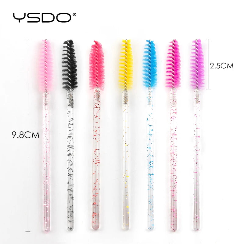 Disposable 5-50 Pcs Crystal Eyelash Brushes Diamond Handle Mascara Wands Eyelash Extension Makeup Tools Eyelash Brush wholesale