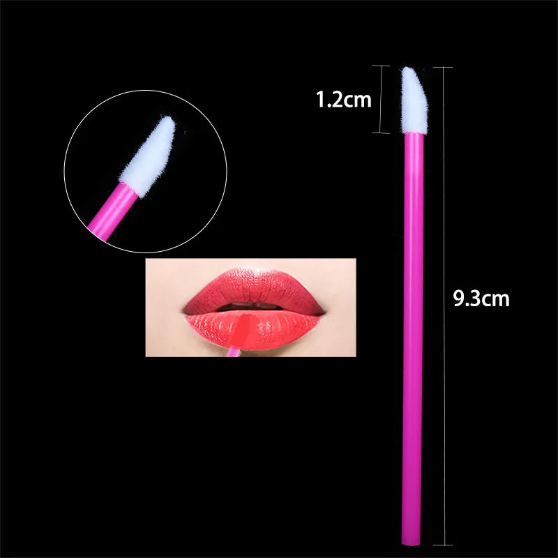 50 pcs Disposable hollow lip brush Soft Lipstick Mascara Wands Applicators Eyelash Cleaner Cosmetic brushes women Make Up Tools