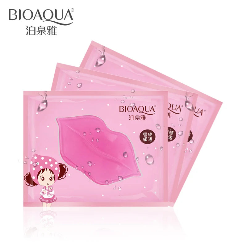 BIOAQUA 10pcs Skin Care Crystal Collagen Lip Mask Moisturizing Lip Care Pads Patch Nourishing Pad Gel For Makeup