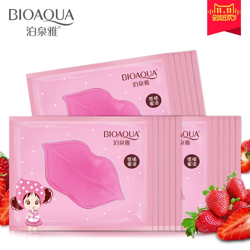 BIOAQUA 10pcs Skin Care Crystal Collagen Lip Mask Moisturizing Lip Care Pads Patch Nourishing Pad Gel For Makeup