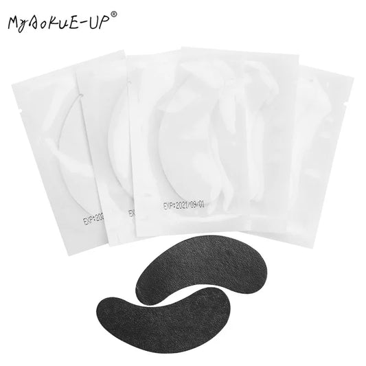 50 pairs/lot Gel Eye Pads Eyelashes Paper Patches For Eyelash Extension Eye Tips Sticker Wraps Black Patches Makeup Tools