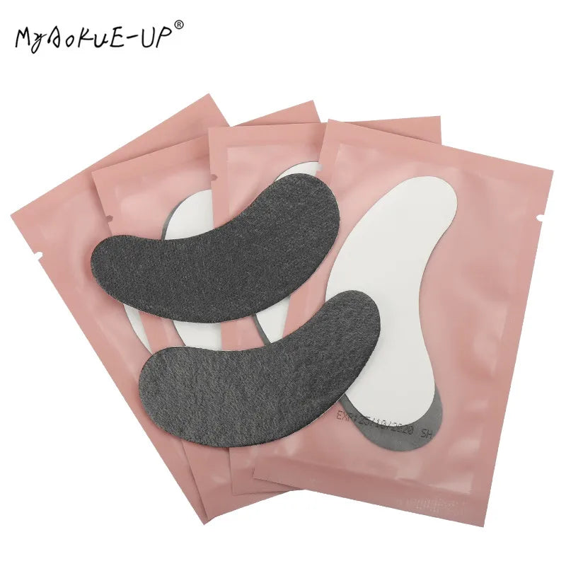 50 pairs/lot Gel Eye Pads Eyelashes Paper Patches For Eyelash Extension Eye Tips Sticker Wraps Black Patches Makeup Tools