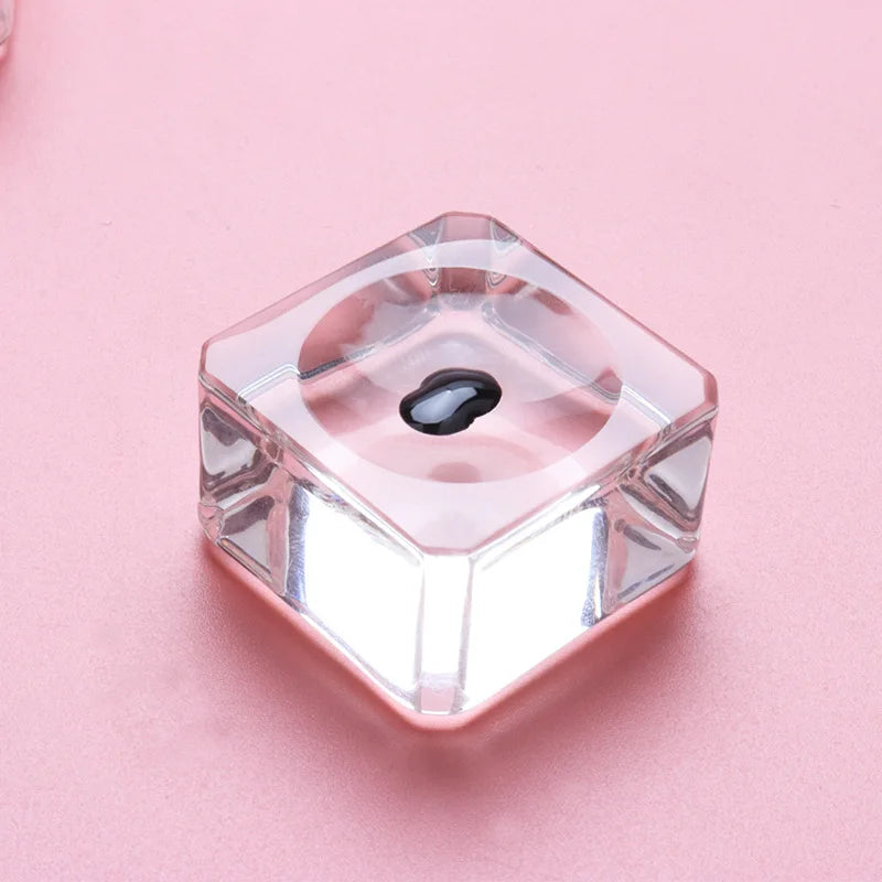 Square Crystal Glass Gasket False Eyelash Stand Glue Pad 4 Size Glue Holder Eyelashes Adhesive Pallet Paste Glue Pad Makeup Tool