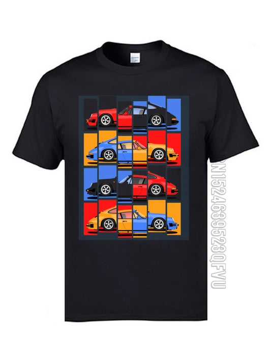 Japanese T-Shirts Car Styling Cool Men's T Shirt Plus Size Europe Tshirts Top Quality Brand Clothing Shirts Cotton Tee-Shirt