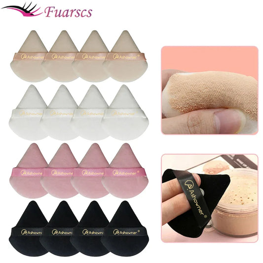 Velvet Triangle Powder Puff Mini Face Makeup Sponge Soft Cotton Face Powder Puff for Face Eyes Contouring Shadow Makeup Tool