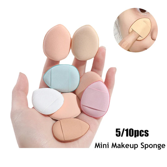 Mini Size Finger Puff Makeup Sponge Set, Face Concealer Foundation, Puff Detail, Professional Cosmetic Pad, Makeup Tool