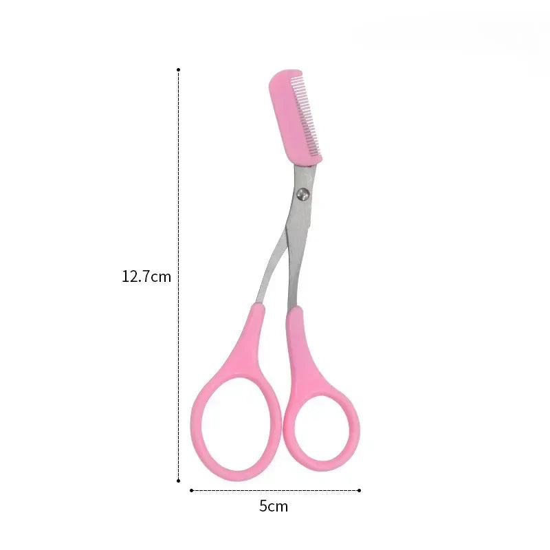 Safe Eyebrow Trimmer Stainless Steel Comb Style Eyebrow Scissors Shaver Trimmer Makeup  Eyebrow Trimmer Makeup Scissors