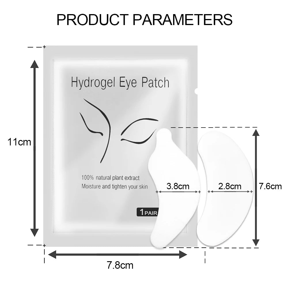 50 Pairs Eyelash Extension Patch Hydrogel Patches Gel Pad Makeup Lash Lift Tools Under Eye Patch Pads for Eyelash Extension