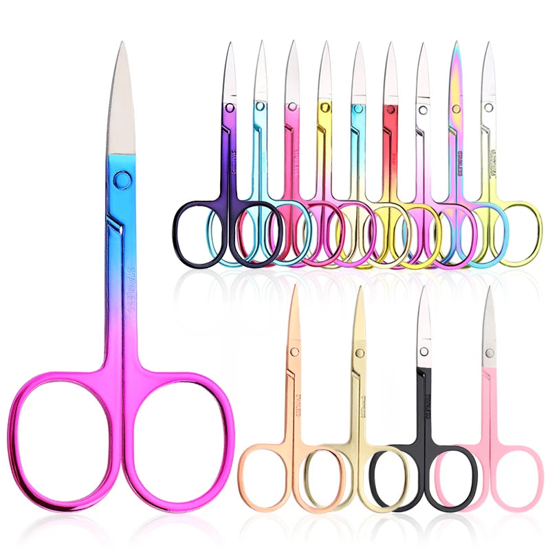 1Pcs Eyebrow Scissor Stainless Steel Eyelash Trimmer Facial Nose Hair Remover Manicure Nail Cuticle Beauty Scissors Makeup Tools