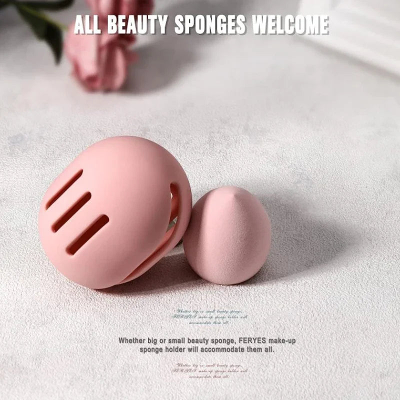 1PC Makeup Sponge Holder Eco-Friendly Silicone Multi-hole Beauty Sponge Storage Case Travel Protable Cosmetic Puff Holder Box