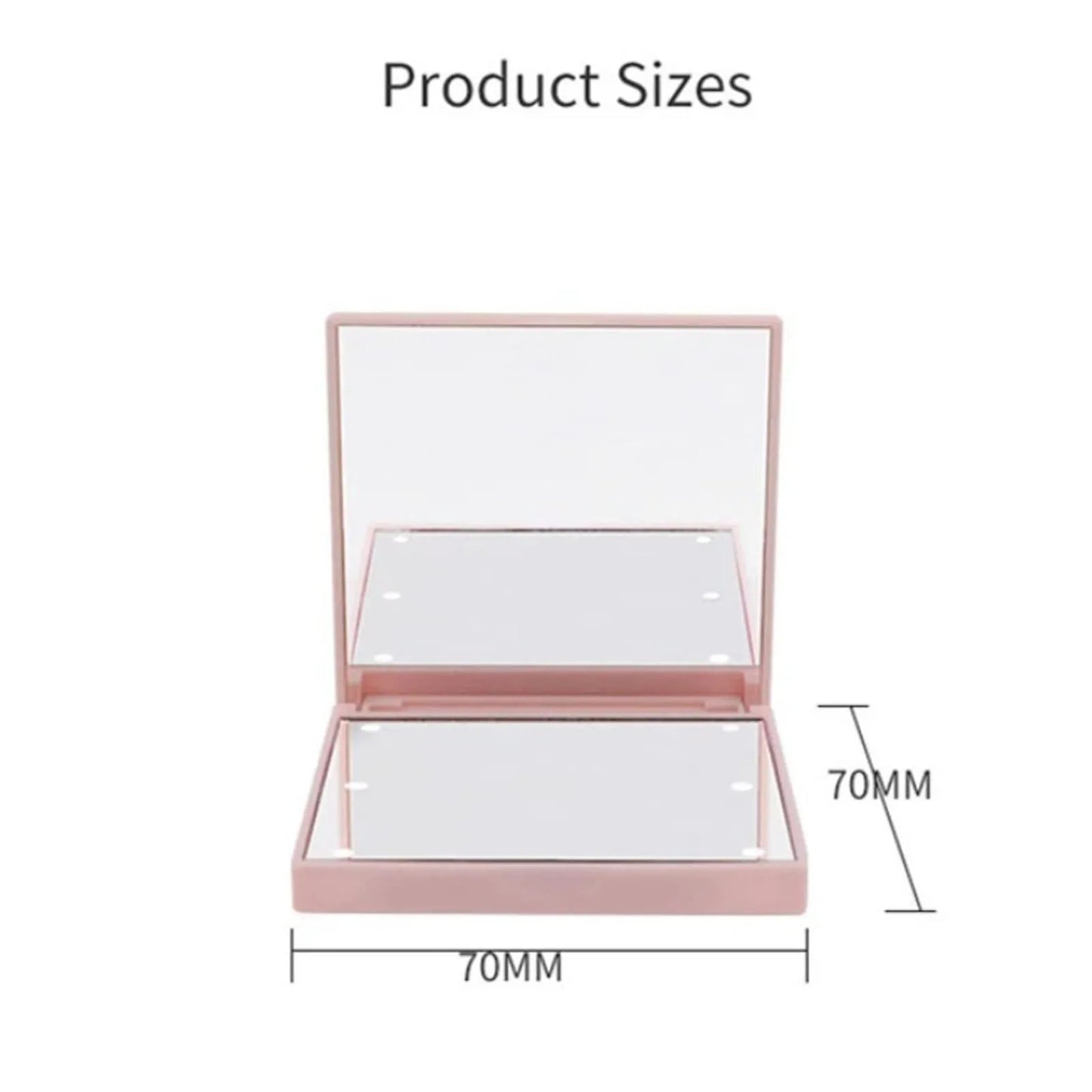 1pcs 6 LED Lamps Women Foldable Makeup Mirrors Lights Lady Cosmetic Hand Folding Portable Compact Pocket Mirror Makeup Tools