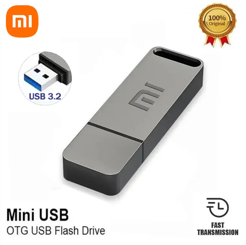 Xiaomi 16TB Flash Drive USB3.2 High Speed Transfer Metal Type C U Flash SSD Portable Mini Flash Drive Memory Waterproof U Drive