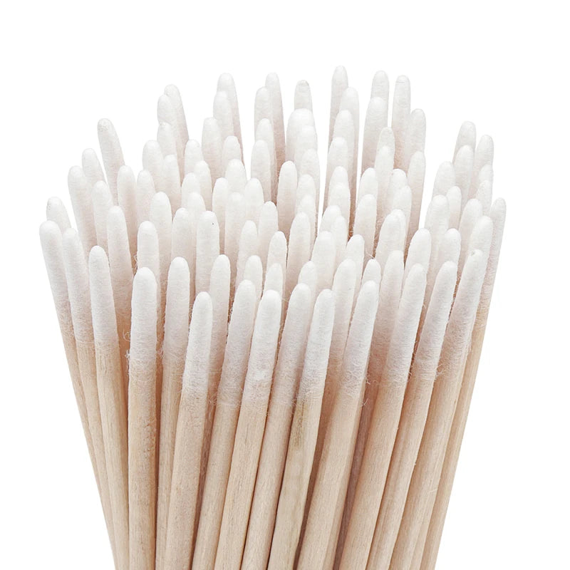 100/300 Pcs Disposable Ultra-small Cotton Swab Brush Lint Free Micro Wood Makeup Brushes Eyelash Extension Glue Removing Tools