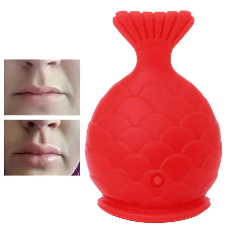 Fish Shape Red Lip Plumper Enhancer Tool Women Sexy Silicone Full Lip Plumper Fish Labium Mouth Pout Shape Thicken Plump