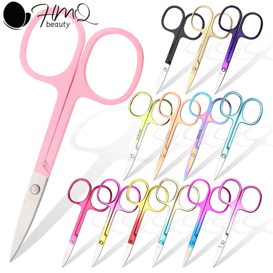 1Pcs Eyebrow Scissor Stainless Steel Eyelash Trimmer Facial Nose Hair Remover Manicure Nail Cuticle Beauty Scissors Makeup Tools