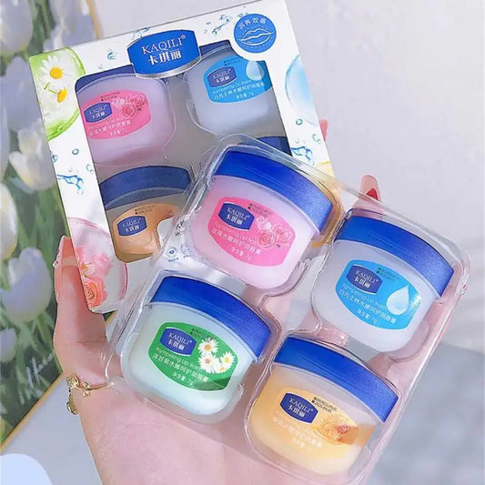 4pcs Vaseline Lip Balm Lipstick Base Moisturizing Lip Mask For Fade Lip Line Lips Care Anti Drying Vaseline Lip Mask Cosmetic