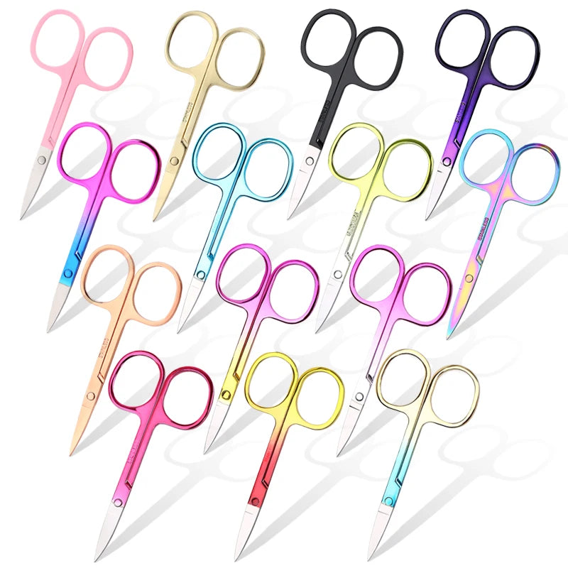 1Pcs Eyebrow Scissor Stainless Steel Eyelash Trimmer Facial Nose Hair Remover Manicure Nail Cuticle Beauty Scissors Makeup Tools