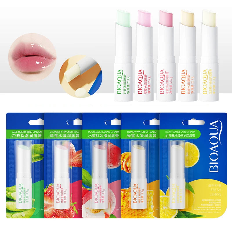 BIOAQUA Fresh Fruits Lip Balm Moisturizing Jelly Nourishing Skin Care Lipstick Non-Stick Long-lasting Lips Care Cosmetics