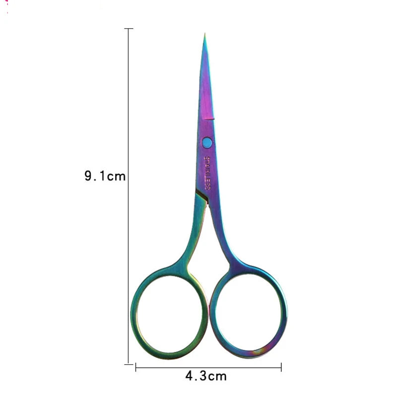 Stainless Steel Eyebrow Scissor Makeup Eyelash Trimmer Facial Hair Remover Manicure Scissor Nose Hair Tool Beauty Mini Scissors