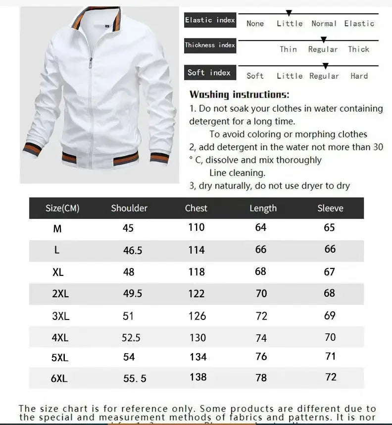 Men Windbreaker Jacket White Casual Jacket Fashion Men Outdoor Waterproof Sports Coat Spring Summer Bomber jacket Men Clothing