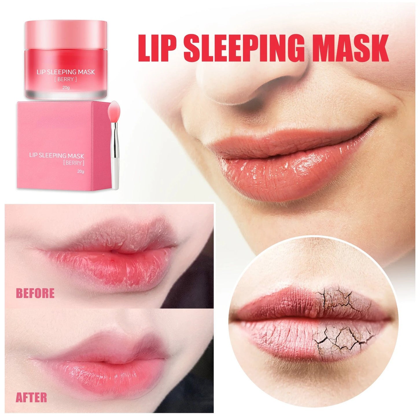 Berry Lip Sleeping Mask  Exfoliating Plump Nourish Moisturizing Night Sleep Balm Oil Anti-chapped Fade Lips Lines Lip Care