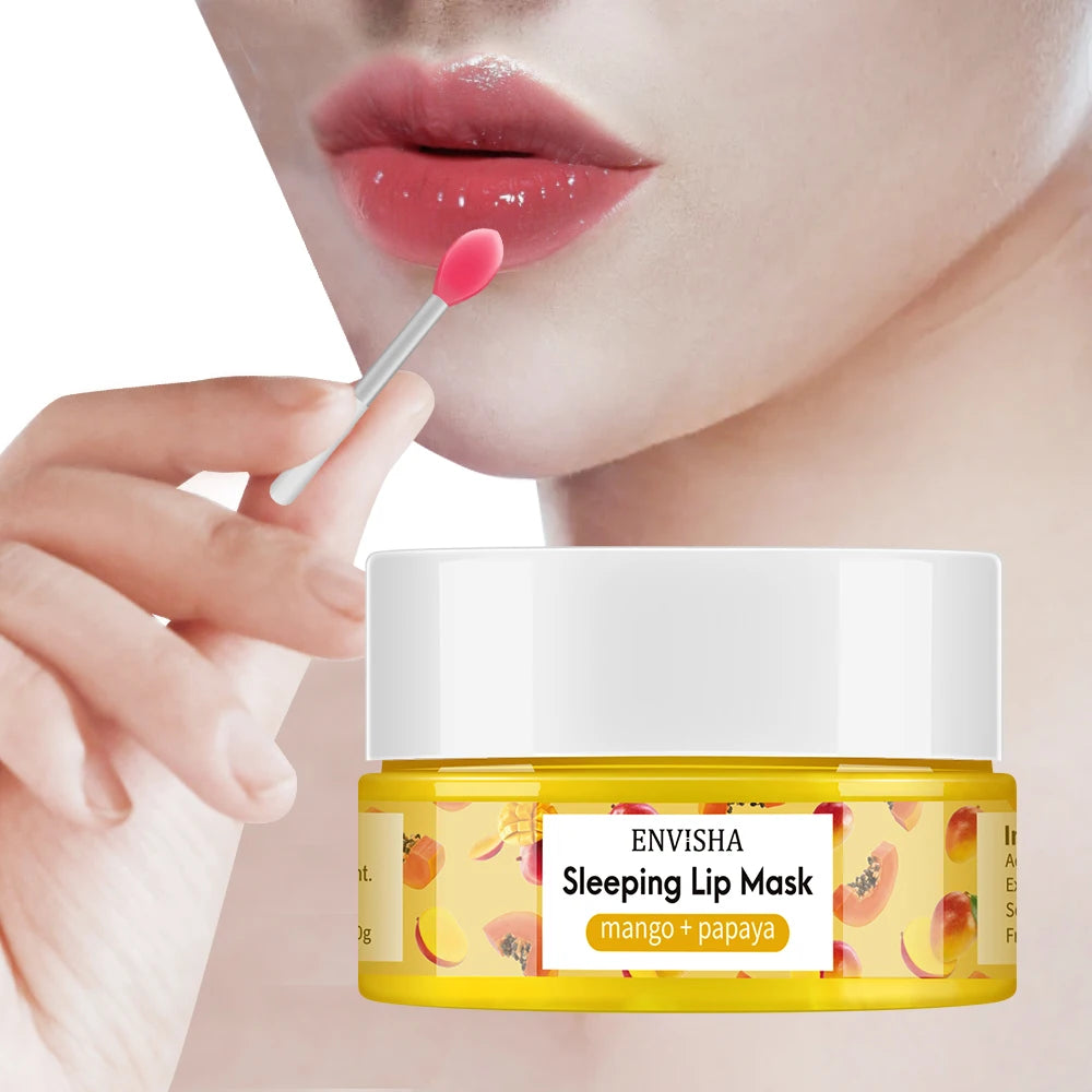 ENVISHA Mango Lip Sleep Mask Night Sleeping Maintenance Moisturizing Fade Lip Lines Nourishing Lip Balm Skin Care Beauty Health