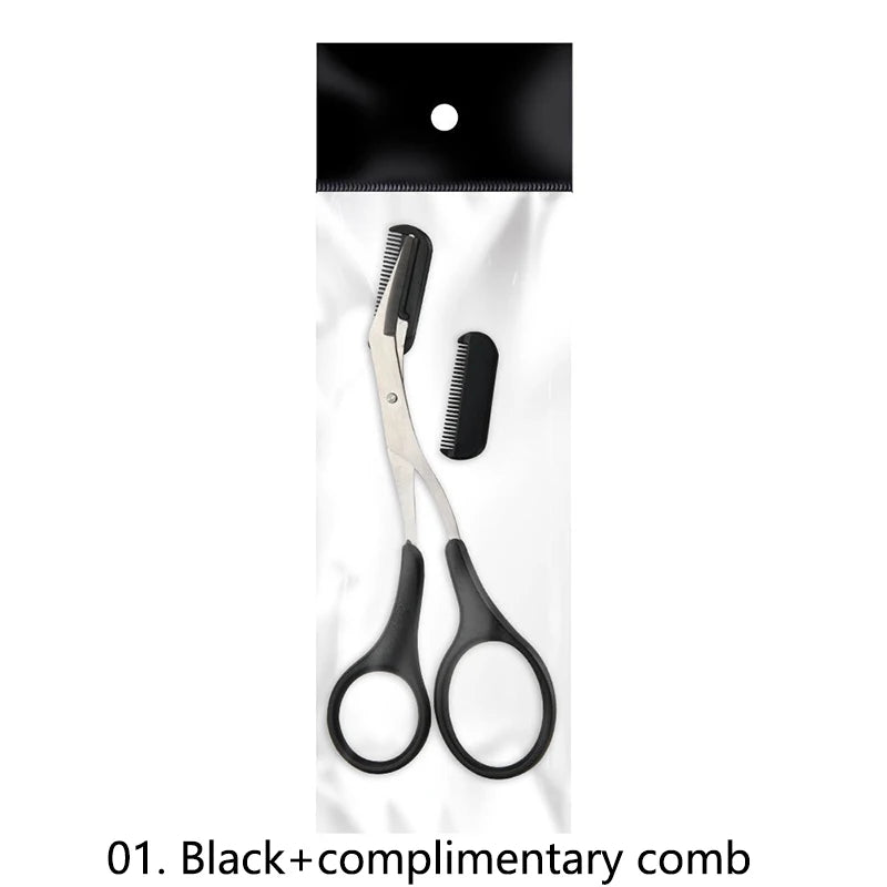 Eyebrow Trimmer Scissor Beauty Products for Women Eyebrow Scissors with Comb Stainless Steel Eyebrow Razors  Makeup Tools