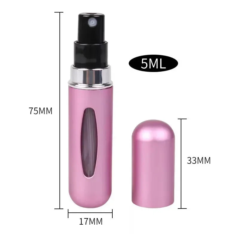 5ml Portable Mini Refillable Perfume Bottle with Spray Refill Jar Scent Pump Empty Cosmetic Containers Atomizer for Travel Tool