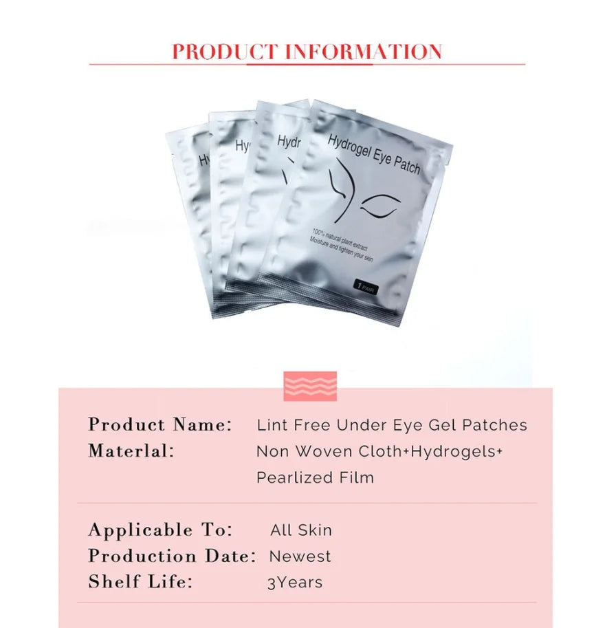 ANJOSIRMA 50 Pair Eye Stickers False Eyelash Extension Hydrogel Patches Grafting Eyelashes Under Eye Pads Makeup Tools