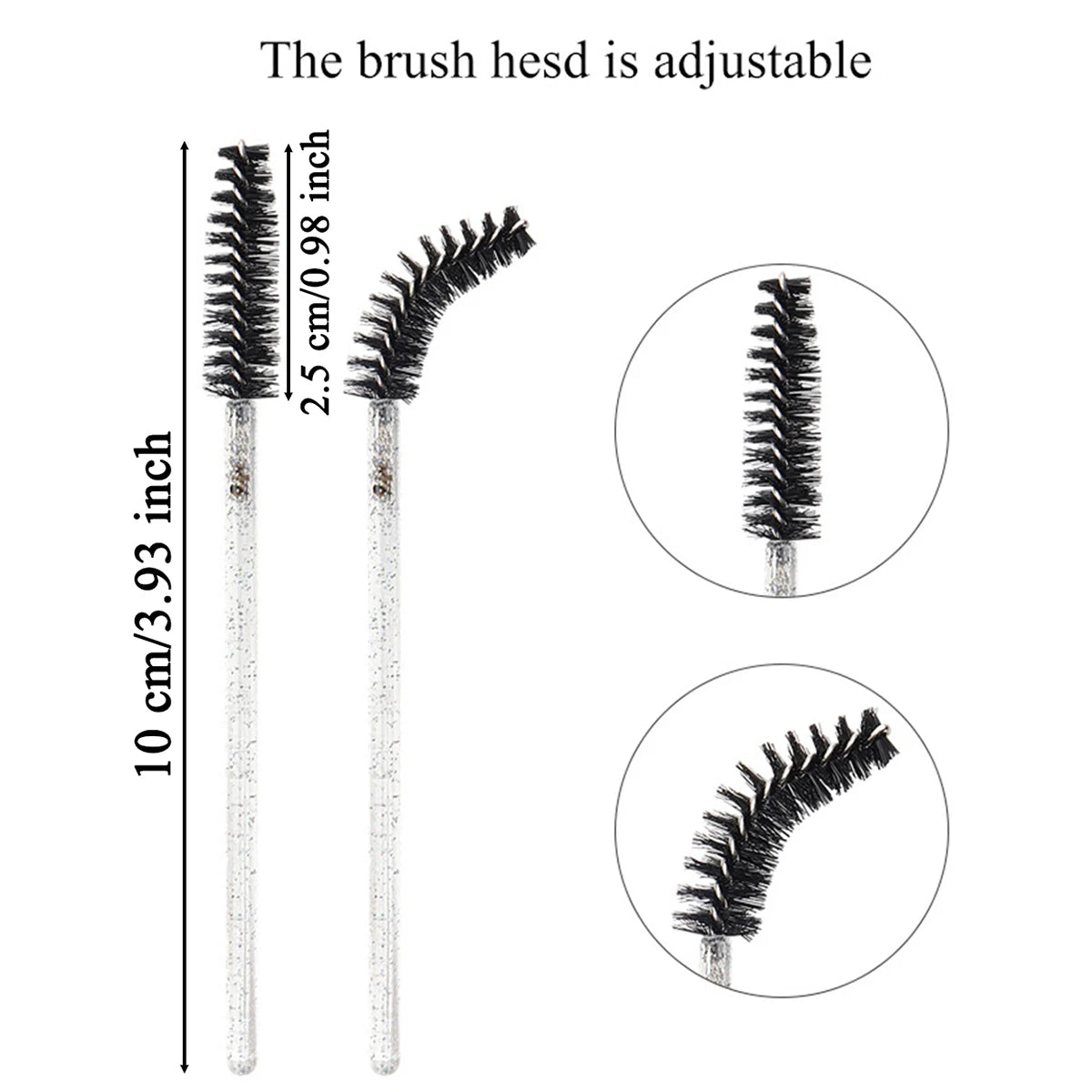 50Pcs Crystal Eyelash Brush Disposable Mascara Wands Eyelash Extension Microbrush Eyebrow Applicator Makeup Brush