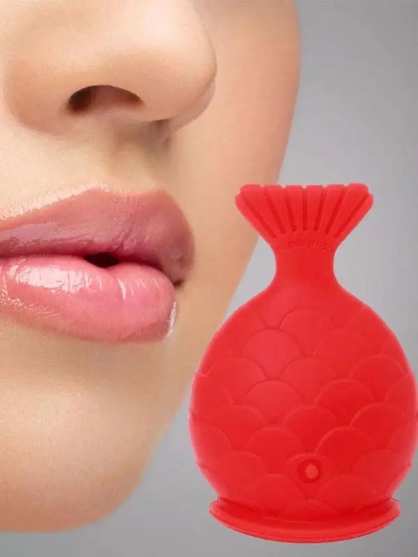 Fish Shape Red Lip Plumper Enhancer Tool Women Sexy Silicone Full Lip Plumper Fish Labium Mouth Pout Shape Thicken Plump