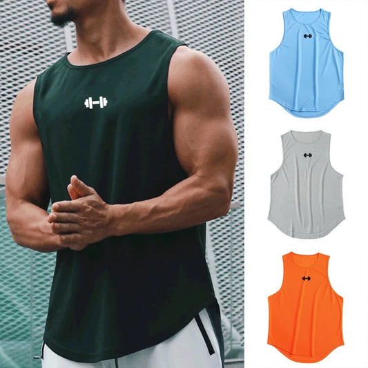 Summer DIY Brand Gym Tank Top Men Mesh Quick Dry Bodybuilding Sleeveless Shirt Fitness Singlets Basketball Clothing Muscle Vest