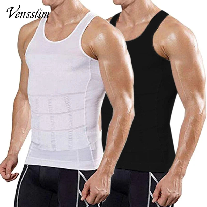 Compression Shirt Slimming Body Shaper Vest Men Gym Workout Sleeveless Gynecomastia Abdomen Waist Trainer Shapewear