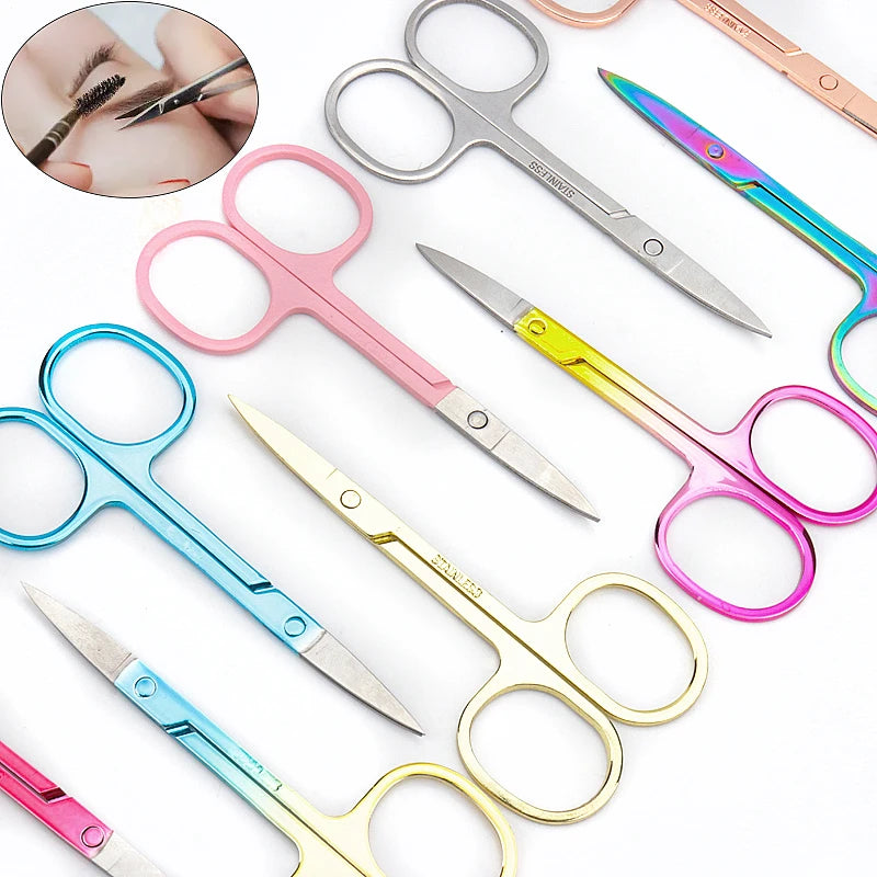 1 Pc Eyebrow Scissor Makeup Eyelash Trimmer Facial Hair Remover Manicure Nail Cuticle Scissors Beauty Tools