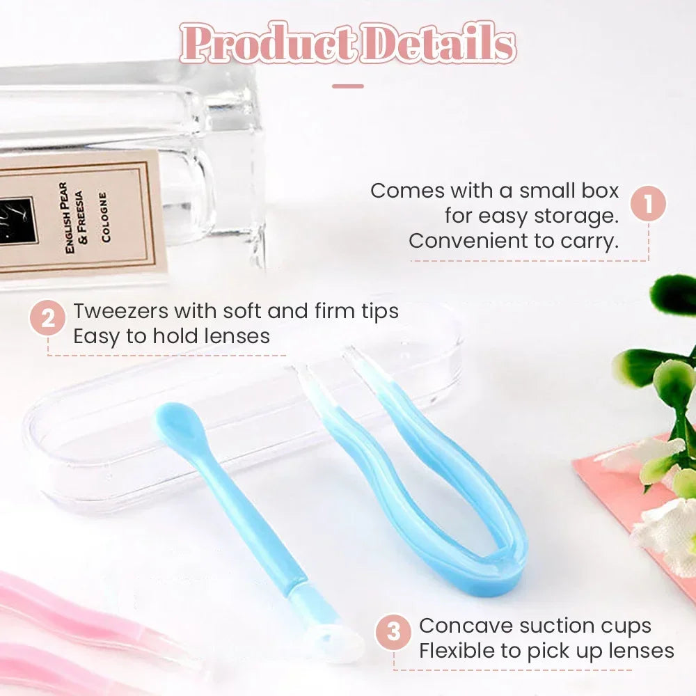 Women Eye Care Contact Lenses Inserter Remover Plastic Soft Tip Tweezer Suction Stick Wearing Beauty Tools Lens Accessories