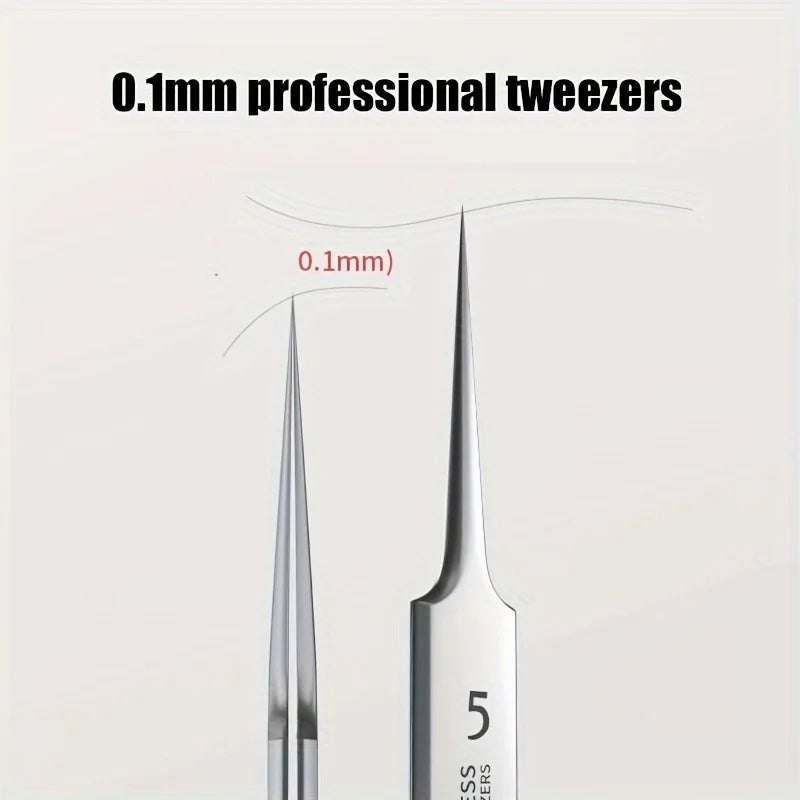 Blackhead Tweezers - Precision acne removal tool for facial whiteheads, acne, pimples - Stainless steel professional makeup tool