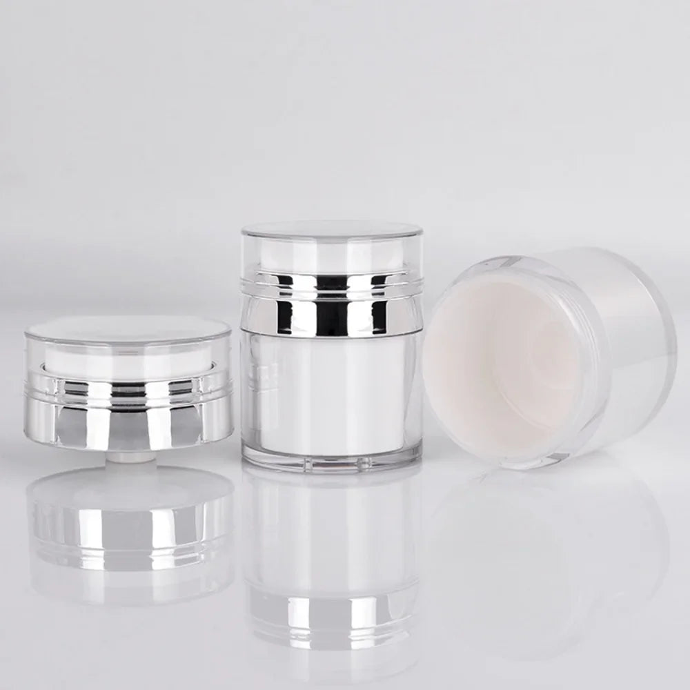 15/30/50g Empty Airless Pump Jar Refillable Acrylic Cream Bottle Vacuum Bottle Portable Size Container of Makeup Lotion Cosmetic