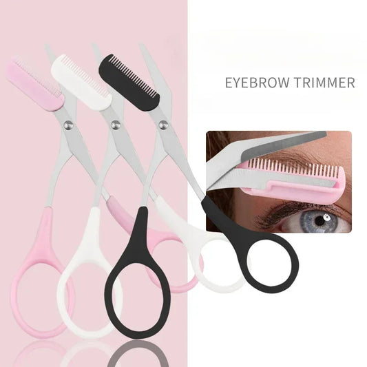 Safe Eyebrow Trimmer Stainless Steel Comb Style Eyebrow Scissors Shaver Trimmer Makeup  Eyebrow Trimmer Makeup Scissors