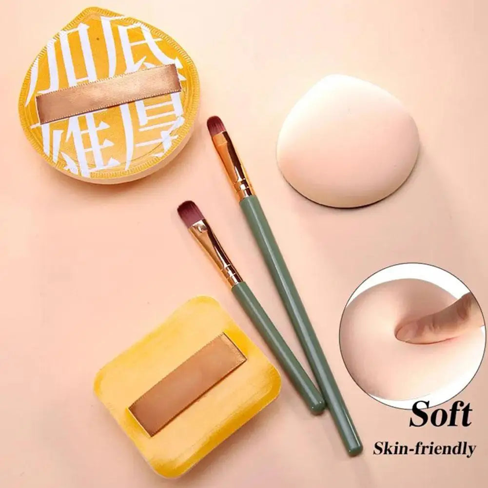 Air Cushion Cosmetic Puff Set With Storage Box Makeup Cotton Candy Sponge Soft Leather Clip Wet Dry Use Makeup Tools