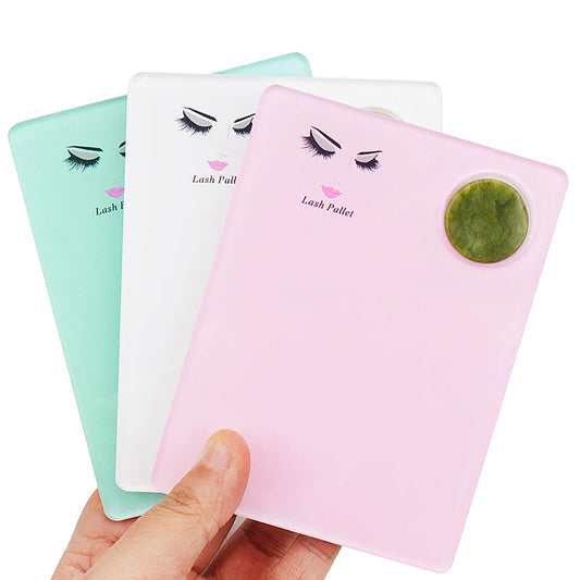 Acrylic Jade Stone Eyelash Extension Plate Tray Grafting Lashes Holder Glue Pallet Board Stand Pad Makeup Tools