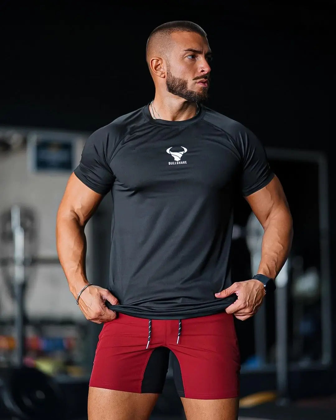 New style Men's Thin Short Sleeve Ice Silk  Summer Gym exercise T shirt  Slim O-neck Bottoming Fashion Men Clothing Tops