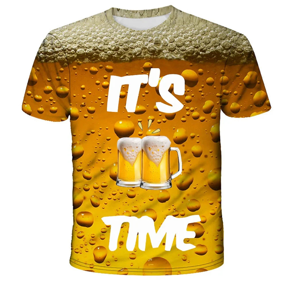 2023 Men'S T-Shirt 3d Printed Beer T Shirt For Men Funny Men'S Shirt Casual Summer Streetwear Unisex Tshirt Top Men'S Clothing