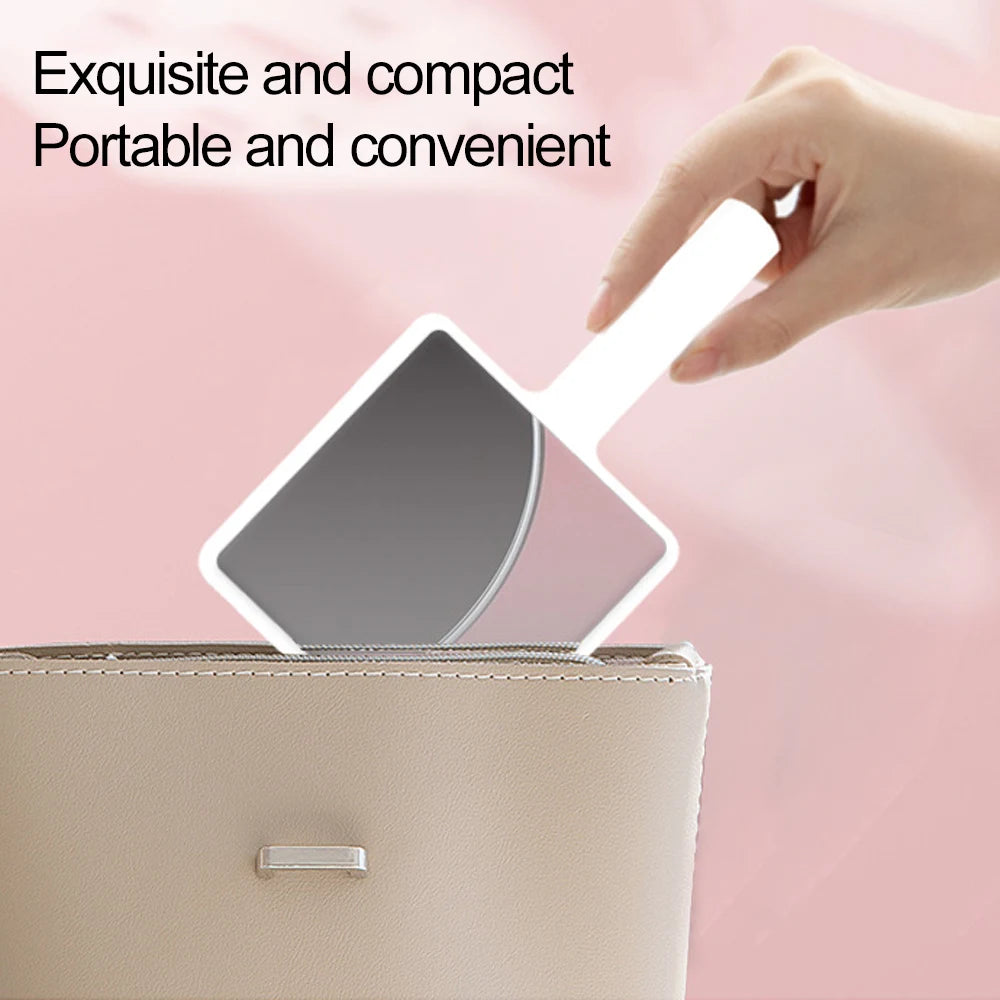 1Pcs Eyelash Extension Mirror Portable Square Plastic Handle Handheld Makeup Vanity Mirror Women Cosmetic Beauty Salon Supplies