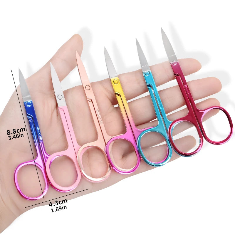 1Pcs Eyebrow Scissor Stainless Steel Eyelash Trimmer Facial Nose Hair Remover Manicure Nail Cuticle Beauty Scissors Makeup Tools