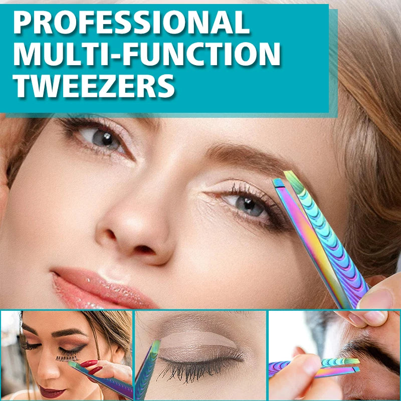 Women Professional Eyebrow Tweezer Trimmer Men Beard Eyelash Brow Stainless Hair Removal Clip Plucker For Face Lash Makeup Tools