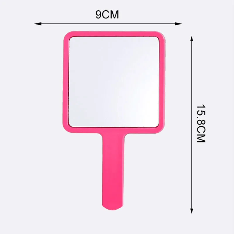 1Pc Handheld Makeup Mirror Square Mirror Female Handle Makeup Cosmetic Beauty Tools Handheld Vanity Make Up Mirror Makeup Tools