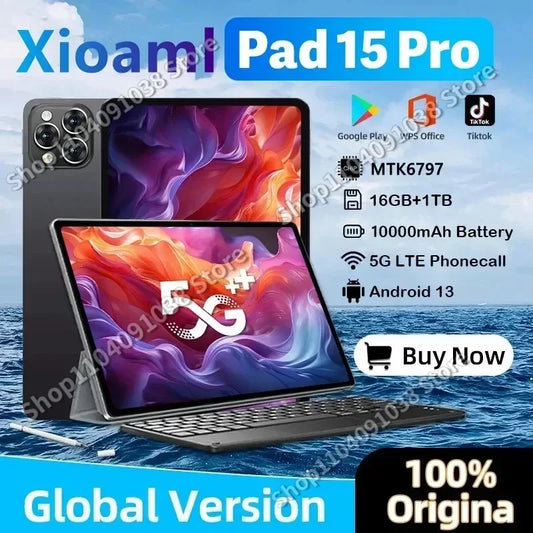 New Hot Sale Global Version Tablets Pad 15 Pro 11 Inch HD Original Tablet 5G 16GB 1TB Wifi Android PC Google Play Tablets