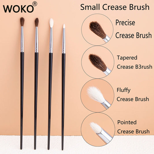 Small Crease Brush Fluffy Goat Hair / Horse Hair Precise Tapered Crease Makeup Tool Mini Pointed Eyeshadow Blending Makeup Brush