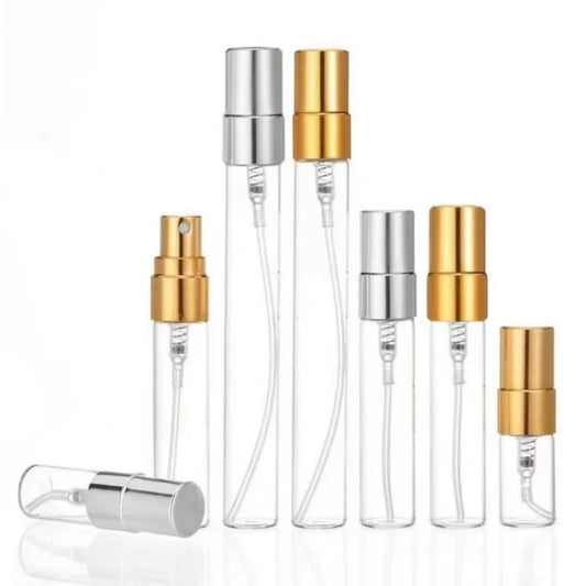 20Pcs 2ML/3ML/5ML/10ML Refillable Portable Glass Perfume Bottle Empty Cosmetics Bottle Sample Test Tube Travel Cosmetic Tool