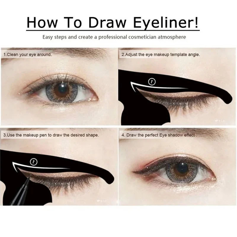 2pcs Eyeliner Stencils Cat Line Eyeliner Stamps Models Eyeliner Template Shaper Eye Liner Makeup Tool Makeup Products Косметика